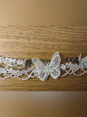 White Lace Butterfly Choker Necklace - Women Accessories